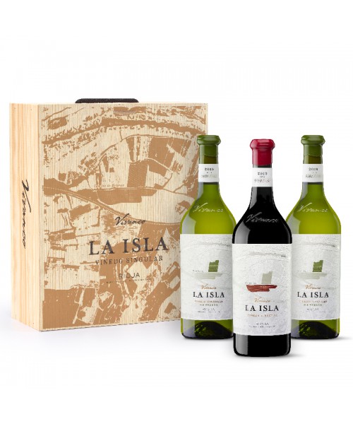 Caja de vino personalizada viñedo