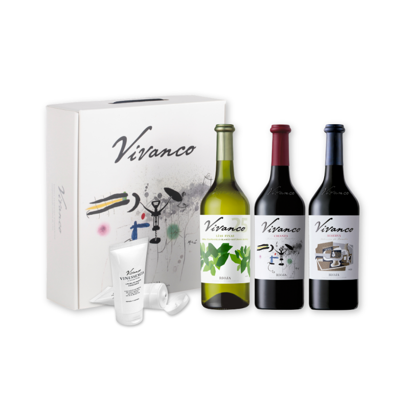 Estuche de 3 botellas de Vivanco Blanco, Crianza y Reserva