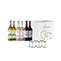 Pack Combinado Crianza + Blanco + Rosado + 6 copas de regalo
