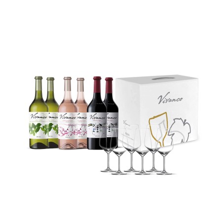 Pack Combinado Crianza + Blanco + Rosado + 6 copas de regalo