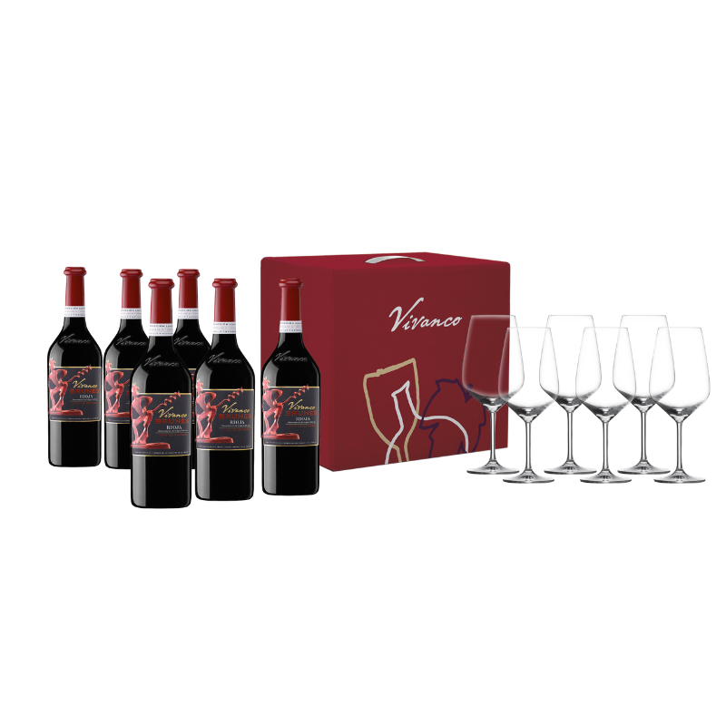 Caja de 6 botellas Vivanco Brunes 2022 + 6 copas de regalo
